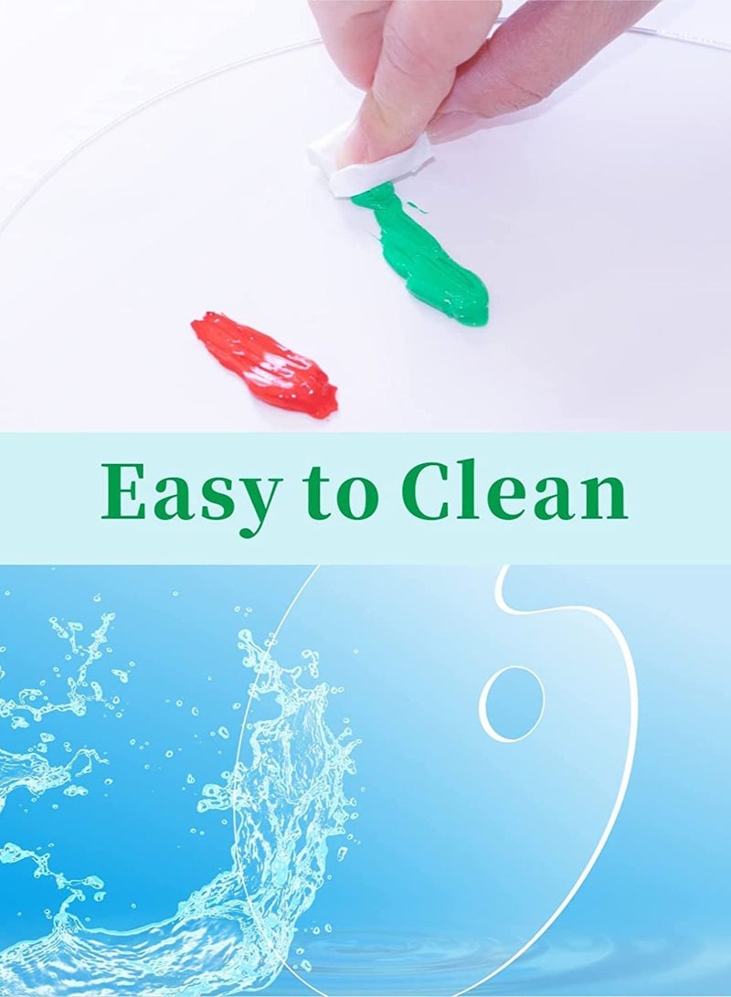 Excefore Paint Pallet Paint Palette, Large Acrylic Paint Palette, Big Size Acrylic Palette 12 X 8 Inches Oval, Easy Clean Transparent Non-Stick Painting Palette, for Oil Watercolor Craft DIY Art Painting - Image 2