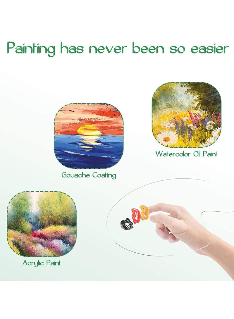 Excefore Paint Pallet Paint Palette, Large Acrylic Paint Palette, Big Size Acrylic Palette 12 X 8 Inches Oval, Easy Clean Transparent Non-Stick Painting Palette, for Oil Watercolor Craft DIY Art Painting - Image 3