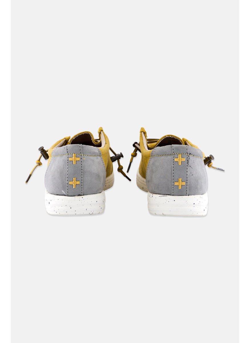 Sun Stone Men Medium Lace Up Casual Shoes, Yellow  - Image 2