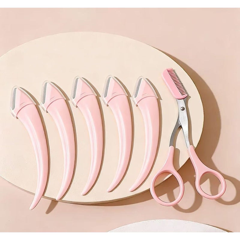 A Set Of 6 Eyebrow Grooming Tools Including Comb Scissors And Crescent Shaped Trimmer Scratch Resistant User Friendly Kit For Left And Right Handed Individuals - Image 2