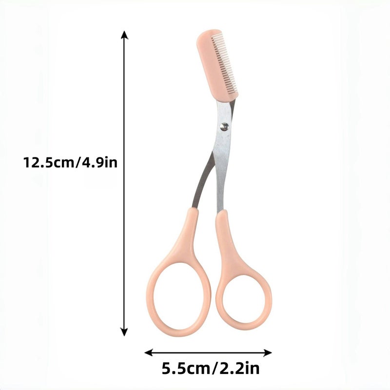 A Set Of 6 Eyebrow Grooming Tools Including Comb Scissors And Crescent Shaped Trimmer Scratch Resistant User Friendly Kit For Left And Right Handed Individuals - Image 1