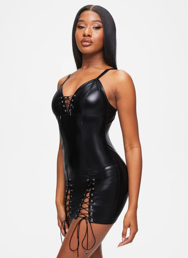 Ann Summers Ann Summers Saskia Faux Leather Dress Black