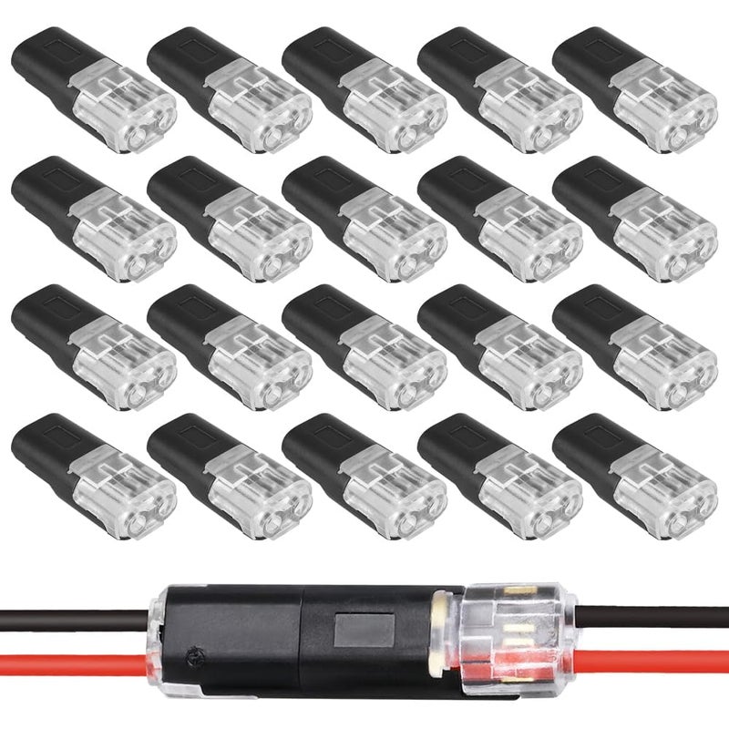 FASHION MANIA Double Wire Plug in Connector with Locking Buckle, Flame Retardant Locking Wire Quick Connectors, Suitable for Emergency Repairs, Home and Automotive Wiring, Easy to Use (20PCS) - Image 1