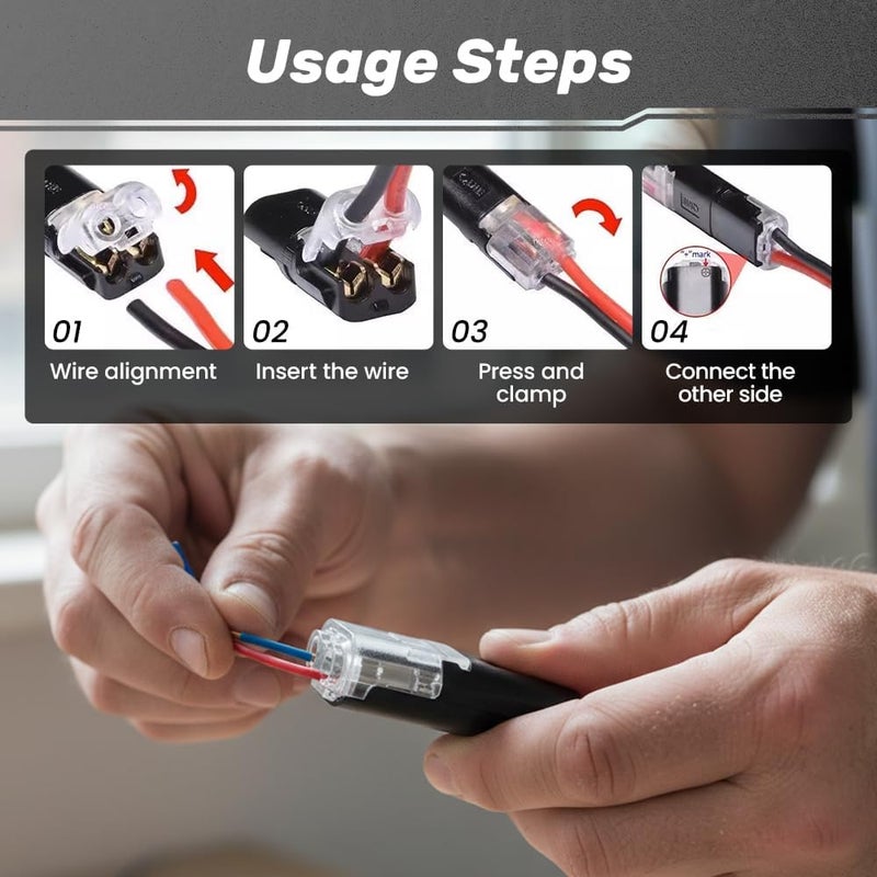 FASHION MANIA Double Wire Plug in Connector with Locking Buckle, Flame Retardant Locking Wire Quick Connectors, Suitable for Emergency Repairs, Home and Automotive Wiring, Easy to Use (20PCS) - Image 2