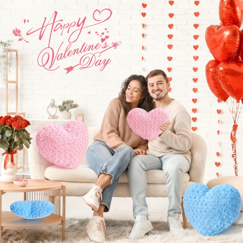IREMATE Heart Pillow Pink Throw Pillows, Soft and Fluffy Decorative Pillows for Bed Couch Chair, Cute Heart Shaped Room Decor for Valentine Anniversary Birthday Halloween Christmas (Small, 13"x10") - Image 2