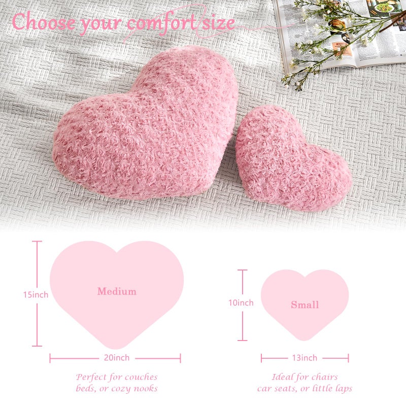 IREMATE Heart Pillow Pink Throw Pillows, Soft and Fluffy Decorative Pillows for Bed Couch Chair, Cute Heart Shaped Room Decor for Valentine Anniversary Birthday Halloween Christmas (Small, 13"x10") - Image 4