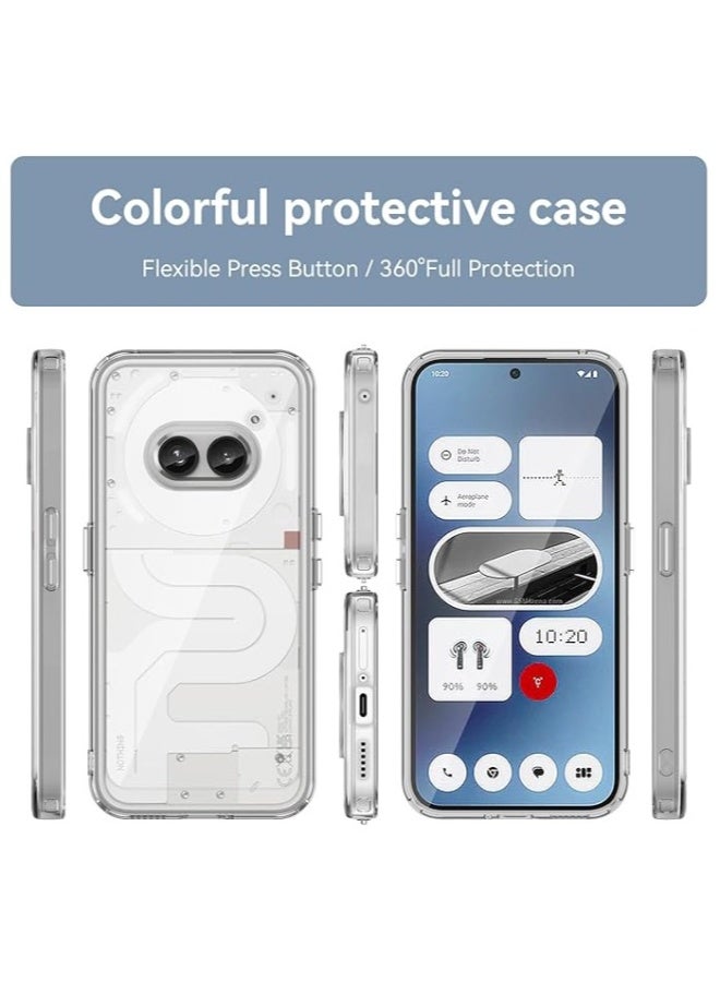 DUSALA Case for Nothing Phone 2A Case, Soft Bumper with Clear Crystal PC Hard Back Shockproof Cover Cases for Nothing Phone 2A-Clear - Image 3