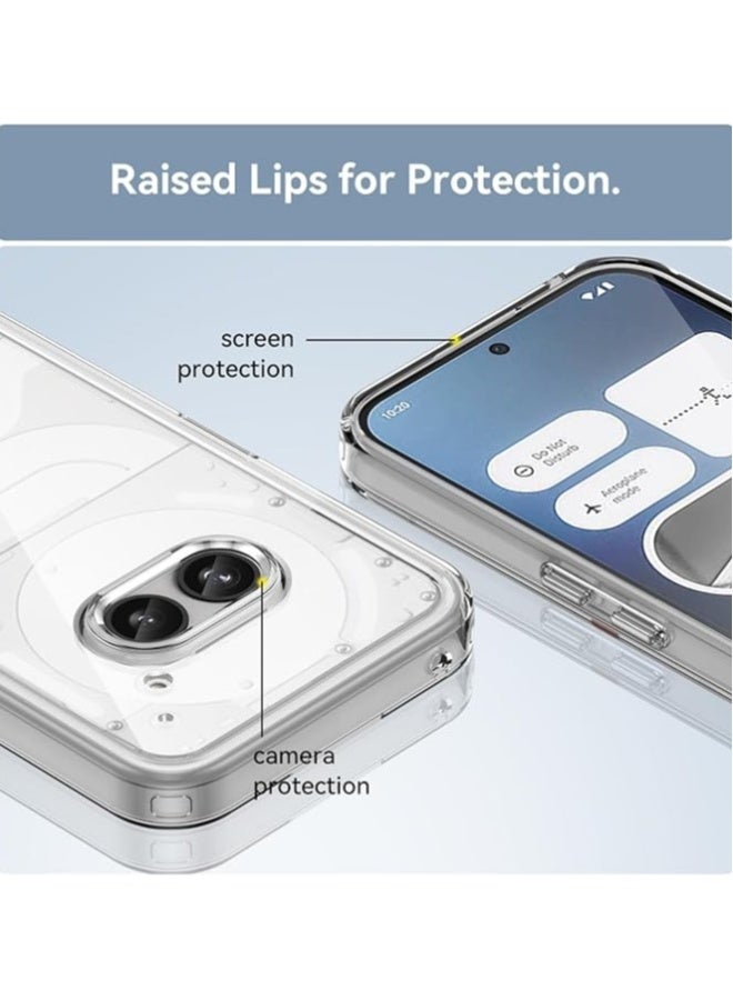 DUSALA Case for Nothing Phone 2A Case, Soft Bumper with Clear Crystal PC Hard Back Shockproof Cover Cases for Nothing Phone 2A-Clear - Image 2