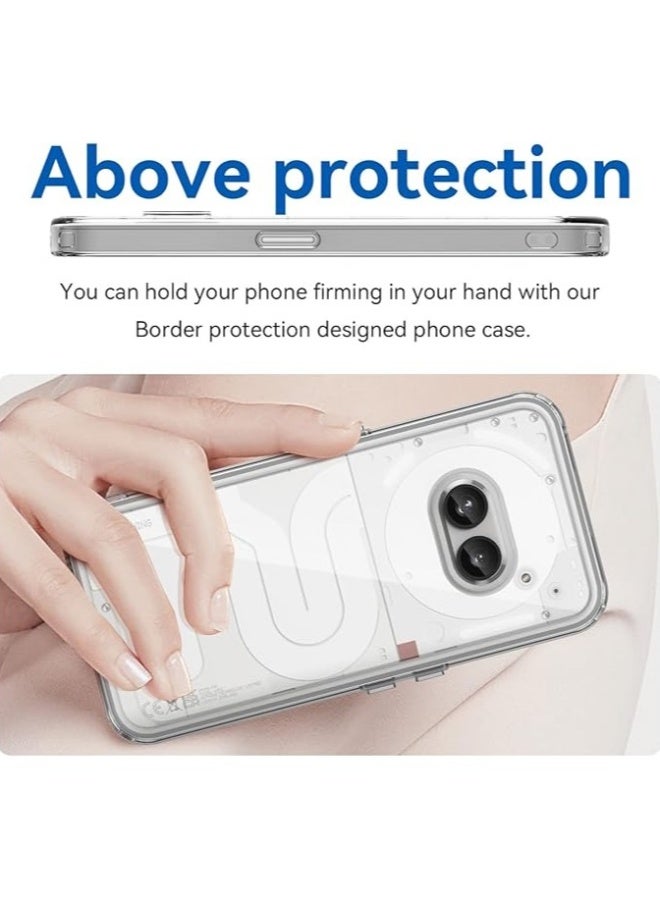 DUSALA Case for Nothing Phone 2A Case, Soft Bumper with Clear Crystal PC Hard Back Shockproof Cover Cases for Nothing Phone 2A-Clear - Image 5