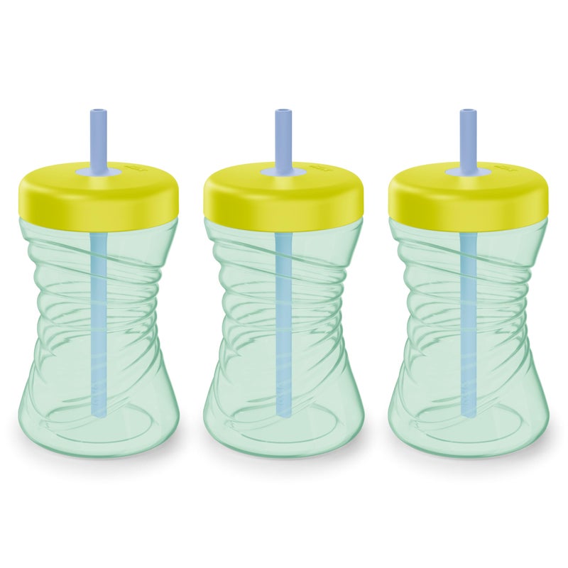 NUK Fun Grip Straw Cup, 3-Pack - Toddler Sippy Cup with Straw for Easy Drinking, Suitable for Ages 8 Months and Up - Image 1