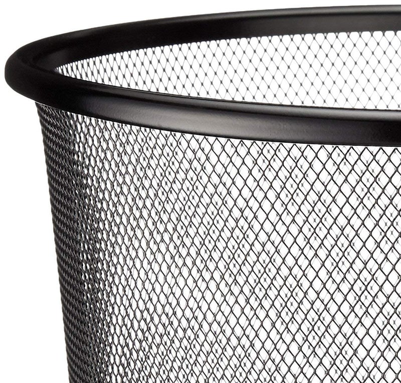 VeleSolv Recycling Dust Bins Round Shape Metal Mesh Wastebasket for Home/Office/College (Set of 3, Black) - Image 5