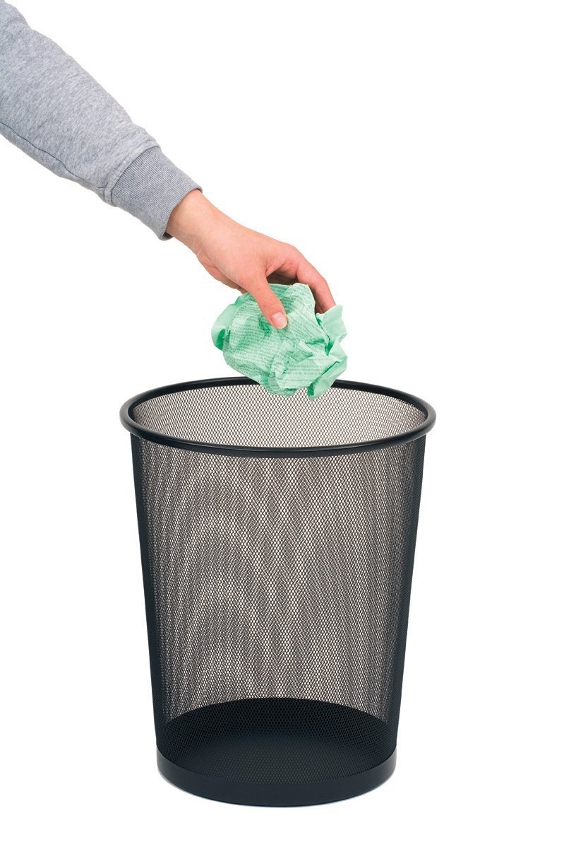 VeleSolv Recycling Dust Bins Round Shape Metal Mesh Wastebasket for Home/Office/College (Set of 3, Black) - Image 2