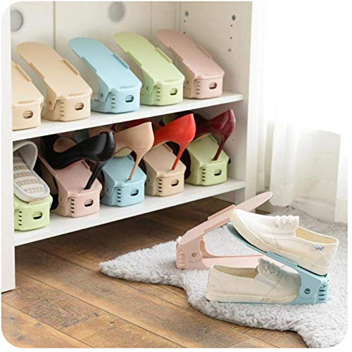 skyzone Pack Of 6 Shoe Rack Durable Adjustable Shoe Organizer Footwear Support Space Saving Cabinet Closet Storage Shoe Stand Shoe Rack - Image 4