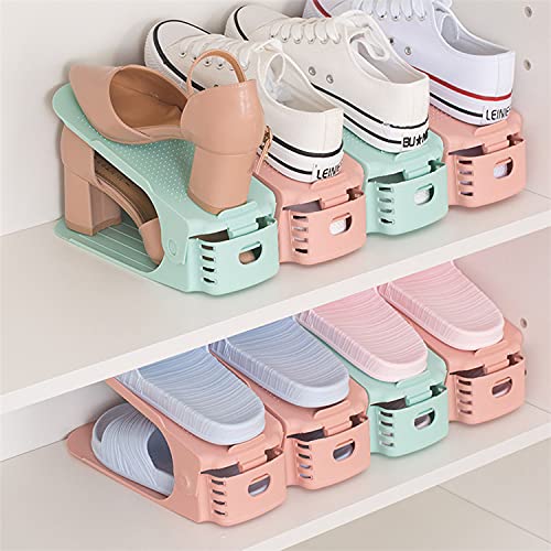 skyzone Pack Of 6 Shoe Rack Durable Adjustable Shoe Organizer Footwear Support Space Saving Cabinet Closet Storage Shoe Stand Shoe Rack - Image 1