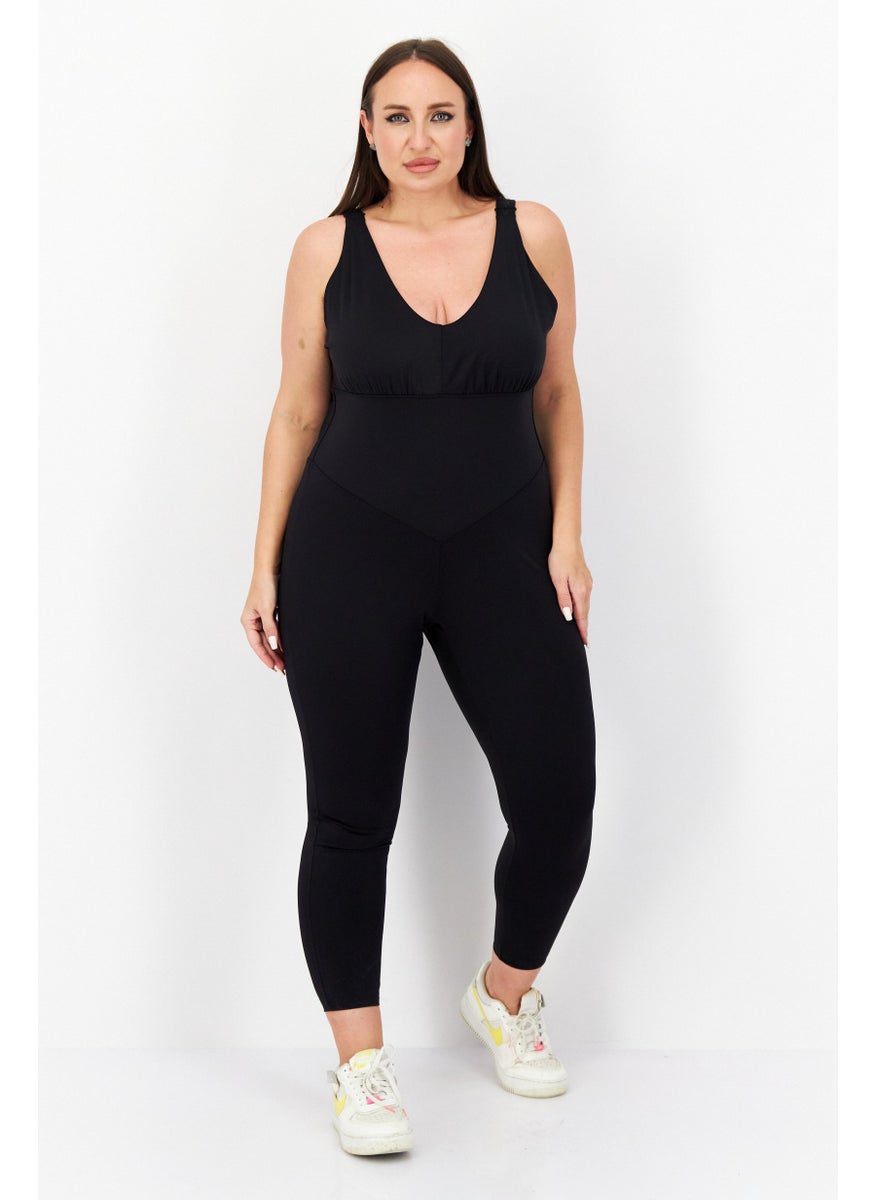 Adidas Women Plus Size Sleeveless Training Jumpsuit, Black  - Image 1