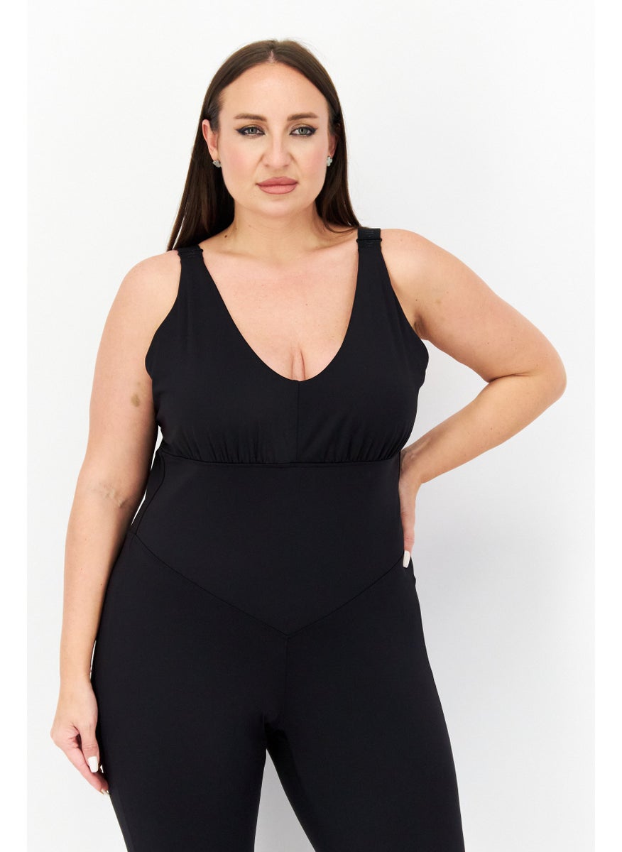 Adidas Women Plus Size Sleeveless Training Jumpsuit, Black  - Image 3
