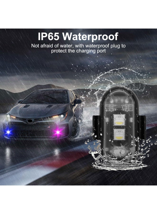 FDTY أضواء LED لاسلكية، مجموعة من 4 أضواء، 8 ألوان، قابلة لإعادة الشحن عبر USB، مقاومة للماء، جهاز تحكم عن بعد، للسيارات والدراجات النارية والطائرات بدون طيار والدراجات الهوائية - Image 4