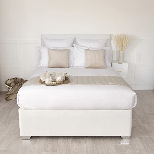 Belledorm Box Spring Cover - Transform Your Bed with This Fully Elasticated Faux Suede & Stretch Wrap-Around 4 Sides Bed Skirt (White, King/Cal King/Olympic Queen) - Image 3