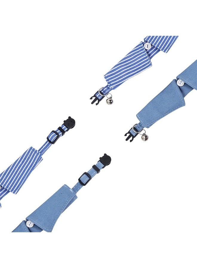 Loquat 2pcs Cat Collar Breakaway with Cute Bow Tie and Bell for Kitty Adjustable Safety Designed with solid basic color and stripe style - Image 3