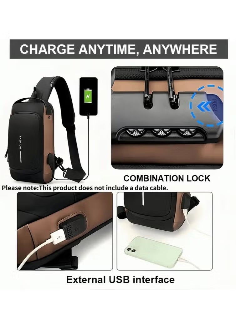 LIMOS Anti-Theft Sling Bag for Men & Women | Waterproof Crossbody Chest Shoulder Bag with USB Charging Port & Lock - Image 5