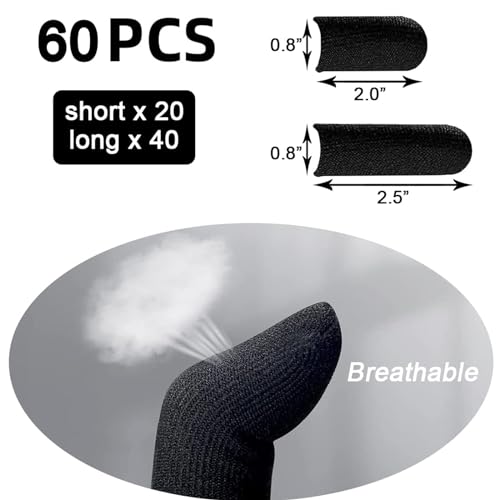 HALLEAST 60 Pieces Finger Sleeves for Bowling, Disposable Bowling Thumb Sleeves Anti-Sweat Breathable Protector Seamless Lightweight Anti-Skid Glove for Right Hand & Left Hand, Size S - Image 2