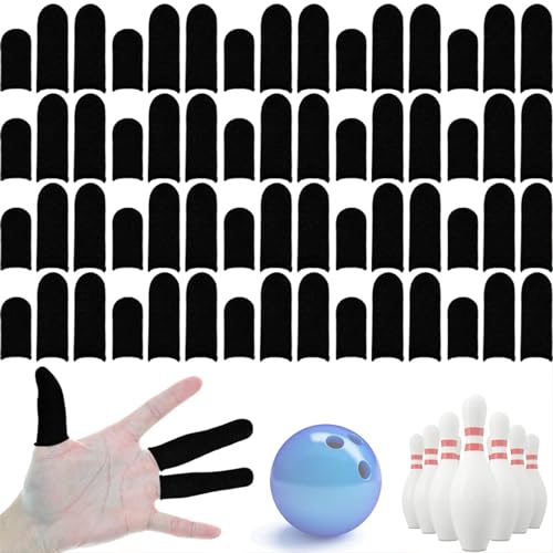 HALLEAST 60 Pieces Finger Sleeves for Bowling, Disposable Bowling Thumb Sleeves Anti-Sweat Breathable Protector Seamless Lightweight Anti-Skid Glove for Right Hand & Left Hand, Size S - Image 1