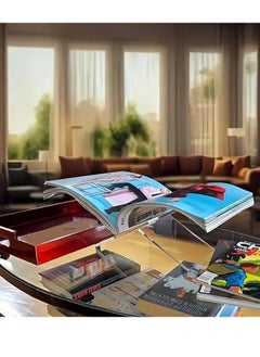 Home Care Acrylic Book Stand 19.4x9cm, Large Open Book Display Holder for Cookbooks, Art Books, Bibles, Guest Books - Transparent, Standard, Office Desk Organizer, PMMA Material  - Image 4