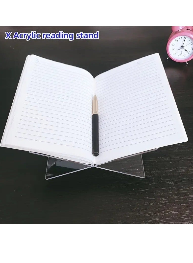 Acrylic Book Stand 19.4x9cm, Large Open Book Display Holder for Cookbooks, Art Books, Bibles, Guest Books - Transparent, Standard, Office Desk Organizer, PMMA Material