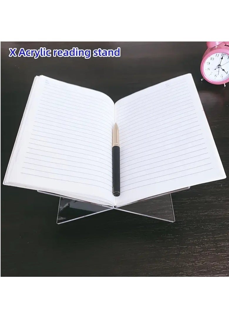Acrylic Book Stand 19.4x9cm, Large Open Book Display Holder for Cookbooks, Art Books, Bibles, Guest Books - Transparent, Standard, Office Desk Organizer, PMMA Material