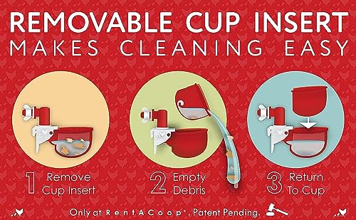 RentACoop Chicken Water Cup Waterer Kit for Poultry - Pack of 6 + One Extra for Free (Total of 7) - Image 4