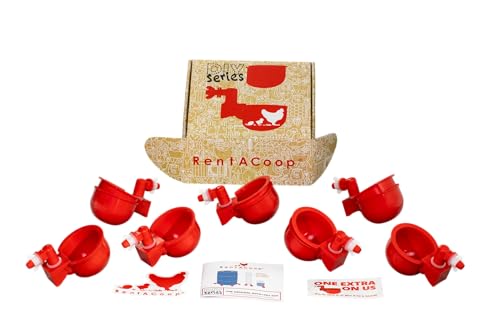RentACoop Chicken Water Cup Waterer Kit for Poultry - Pack of 6 + One Extra for Free (Total of 7) - Image 2