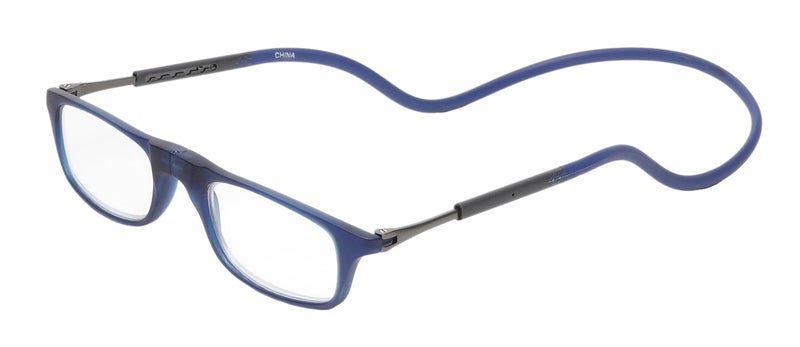 Calabria Unisex SP03 Snap Magnetic Reading Glasses Matte Crystal Royal Blue Pull Apart Glasses with Magnetic Bridge Wrap Around Eyeglasses with Adjustable Temples Eyewear Magnification 125x - Image 2