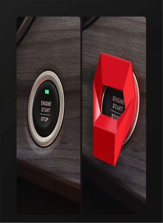 LCDXBYTFT Car Engine Start Button Cover,Push to Start Button Key Ignition Protective Cover (Red) - Image 3