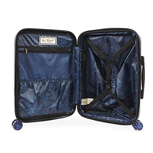 Original Penguin Crimson 21" Hardside Carry-on Spinner Luggage,Telescoping Handles, Metallic Blue, One Size - Image 4