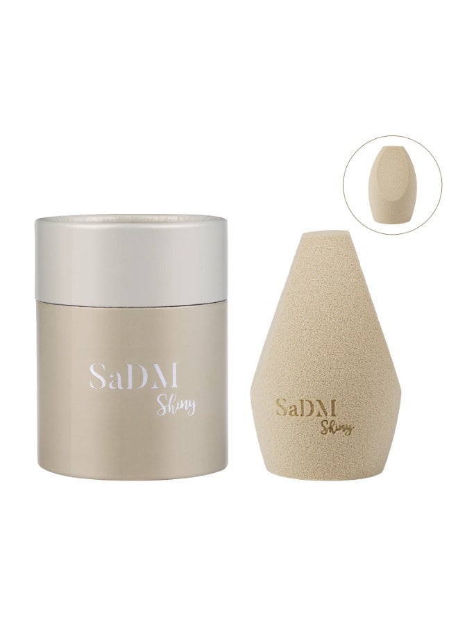 SaDM Shiny Beige/Cream Angled Makeup Sponge Blender | Precision Blender - Image 1