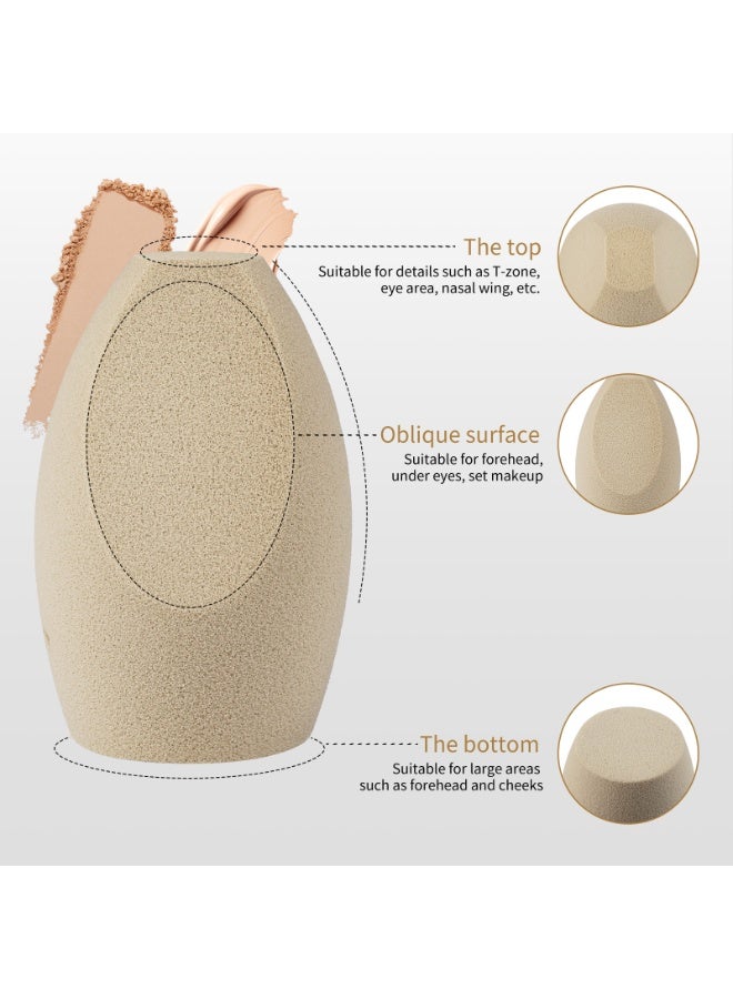 SaDM Shiny Beige/Cream Angled Makeup Sponge Blender | Precision Blender - Image 2