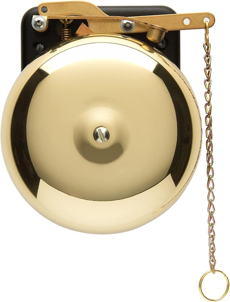 Bevin Bells Brass Trip Gong Traditional Prize Fighter 6 Boxing Bell Loud Made of Steel Brass Boxing Training and Warning Device in One Man CaveBar Accessory Made in USA