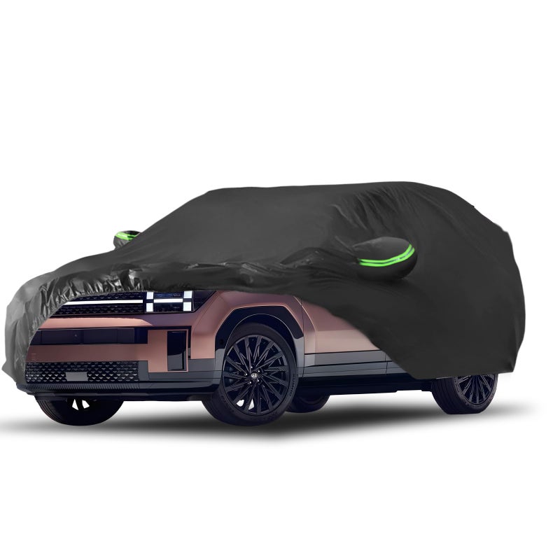 Proadsy 2025 Upgrade Car Cover for Hyundai Santa Fe 20192024 2025 Waterproof All Weather Windproof Snowproof Rain Hail Sun UV Protection Full Outdoor Indoor Exterior Car Covers Black