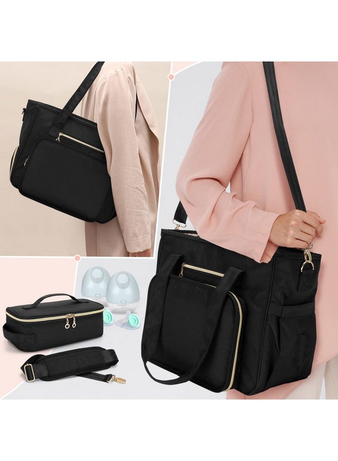 BAFASO Wearable Breast Pump Bag With Cooler And Laptop Sleeve (Compatible With Willow Elvie And Momcozy) Pumping Bag For Working Moms (Patent Pending) Black  - Image 5