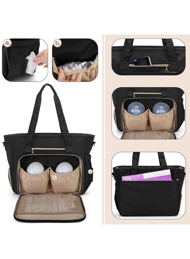 BAFASO Wearable Breast Pump Bag With Cooler And Laptop Sleeve (Compatible With Willow Elvie And Momcozy) Pumping Bag For Working Moms (Patent Pending) Black  - Image 3