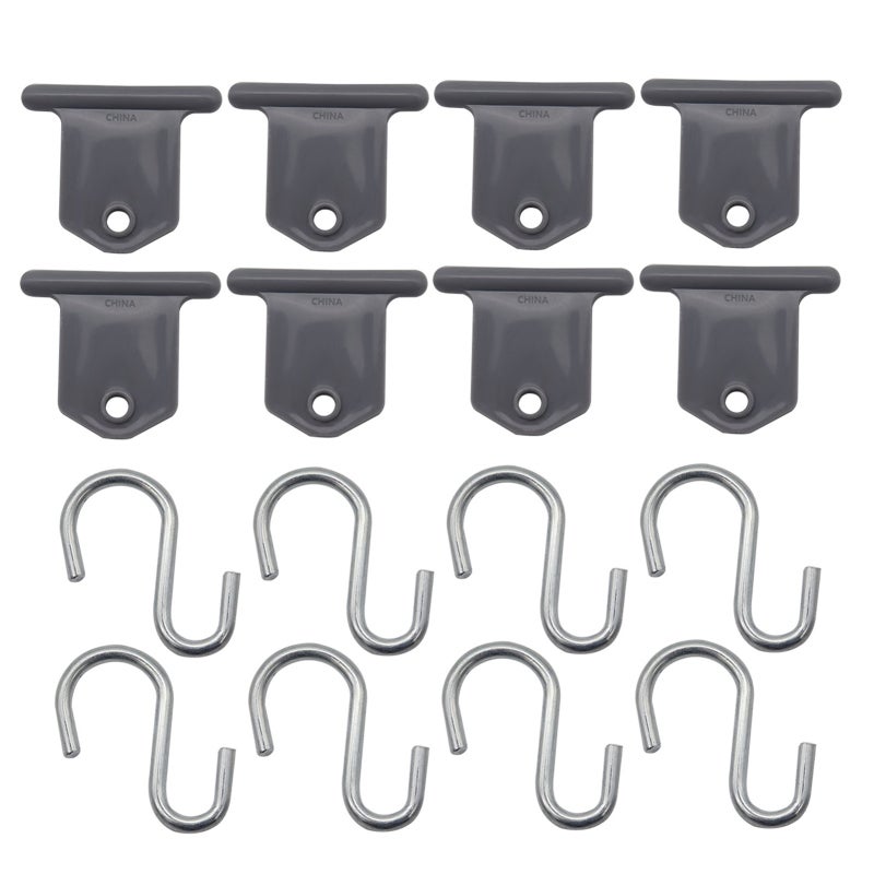 RV Awning Hooks: 8pcs Stainless Steel & Plastic S-Shaped - Easy To Install Reusable Multicolor Camping Awning Accessory Hangers for RV Camping Outdoor Home Organizing - Image 1