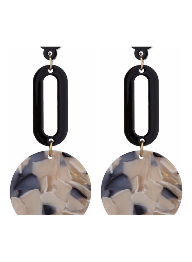 NIBEMINENT Leopard Print Disc Long Earrings  - Image 1