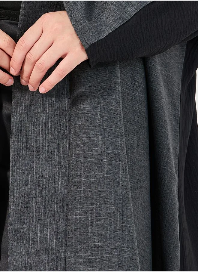 Styli Melange Abaya with Contrast Back Panel