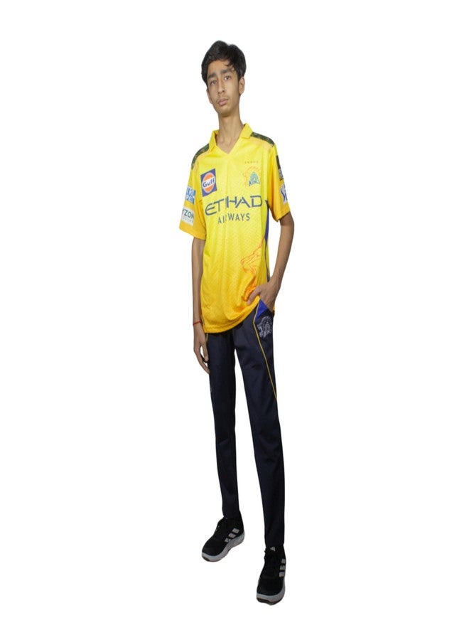 playR x Chennai Super Kings Authentic Match Jersey - IPL 2025 Edition Unisex Kid's Yellow Plain Half Sleeve Sportswear T-Shirt for Training, Practice, Outdoor & Match Day Comfortable for All Season - Image 2