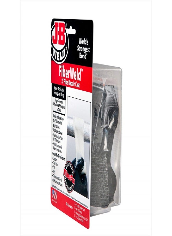 J-B WELD FiberWeld 2” Pipe Repair Cast 2x60 Inch - High Strength Adhesive Fiberglass Wrap - White (38260)  - Image 5