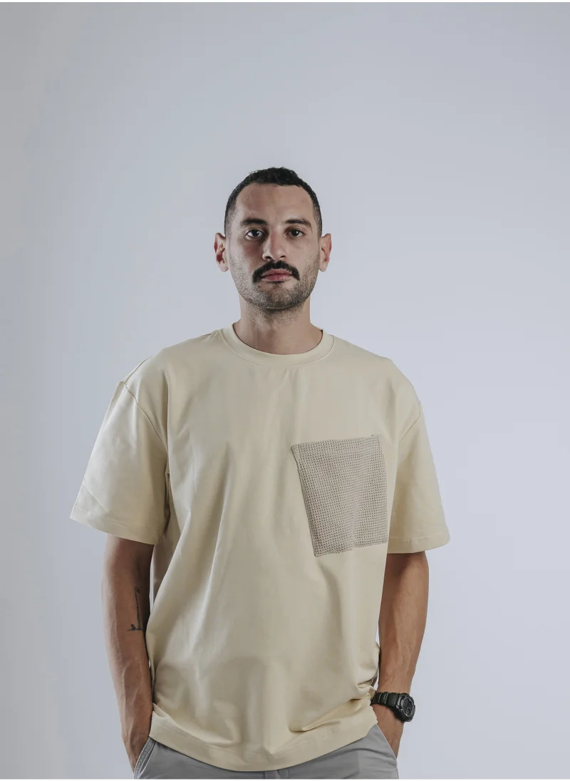 سناج فيس SnugFace The Big Pocket Basic Tshirts, Beige, SF15-2BEI-S