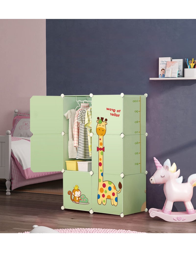 XiuWoo 6-Cube Portable Kids Closet Children's Foldable Wardrobe Collapsible Plastic Baby Clothes Large Cabinet Bedroom Nursery Armoire Quick Install  - Image 2