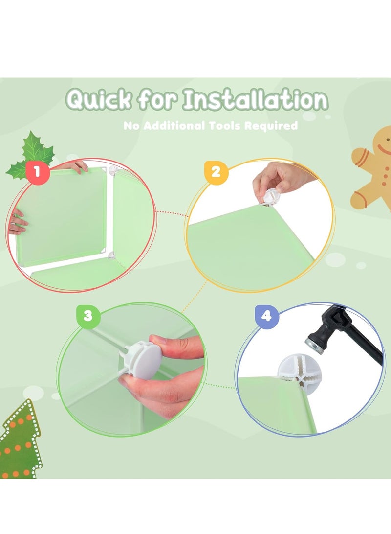 XiuWoo 6-Cube Portable Cartoon Clothes Closet Wardrobe DIY Modular Storage Organizer Foldable Wardrobe Plastic Baby Clothes Large Cabinet Bedroom Nursery Armoire Quick Install - Image 2