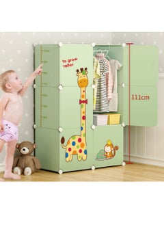 XiuWoo 6-Cube Portable Kids Closet Children's Foldable Wardrobe Collapsible Plastic Baby Clothes Large Cabinet Bedroom Nursery Armoire Quick Install  - Image 1