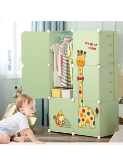 XiuWoo 6-Cube Portable Kids Closet Children's Foldable Wardrobe Collapsible Plastic Baby Clothes Large Cabinet Bedroom Nursery Armoire Quick Install  - Image 3